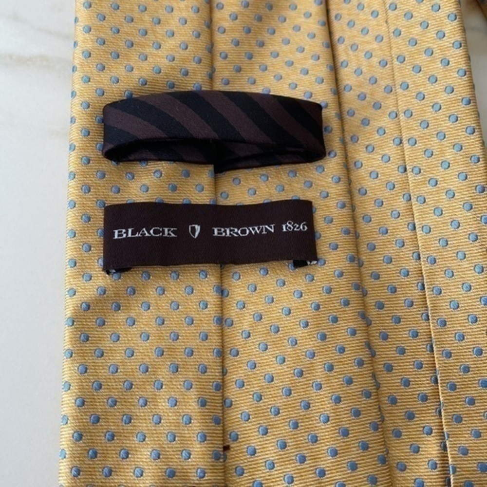 Black Brown Tie 100% Silk - Picture 3 of 4
